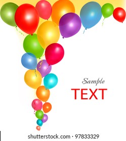 Balloons frame composition with space for your text. Vector illustration.