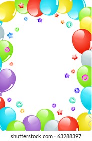 Balloons frame decoration ready for greeting cards