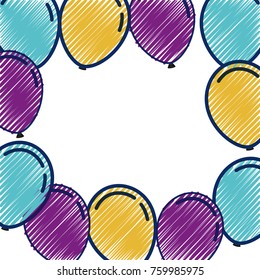 balloons frame decoration ready for posters and cards