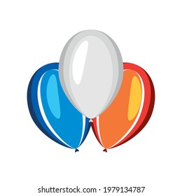balloons french flag color decoration