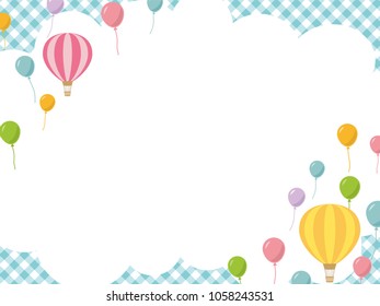 Balloons girly vector frame.