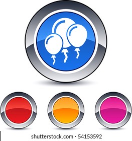 Balloons glossy round web buttons.
