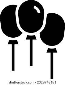 Balloons Glyph Icon - Single Icon, Vector