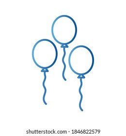 Balloons gradient style icon design, Party celebration and entertainment theme Vector illustration