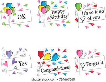 balloons and greeting card