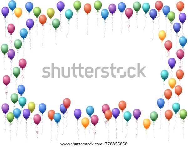 Balloons Group Isolated Vector Frame Graphic Stock Vector Royalty