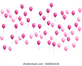 Balloons group isolated vector graphic design. Birthday gift or surprise elements. Colorful helium flying balloons isolated bunch, group of party decor objects.