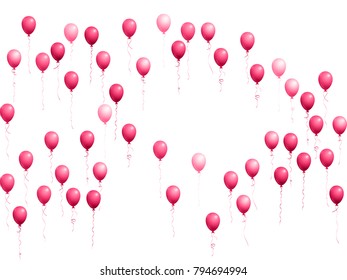 Balloons group isolated vector graphic design. Birthday party decoration. Cool helium flying balloons isolated bunch, party decor objects group.