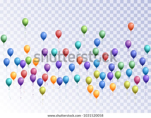 Balloons Group Isolated Vector Illustration Transparent Stock