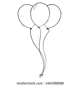 Balloons. Hand drawn sketch. Vector illustration isolated on white background