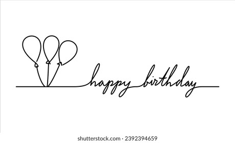 balloons with happy birth day letter text phrase for invitation card