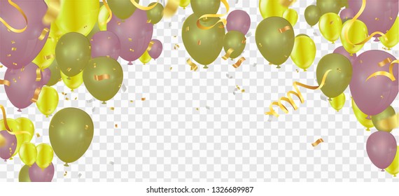 Balloons happy birthday. colorful balloon sparkles holiday background. Happiness Birth day to you logo, card, banner, web, design