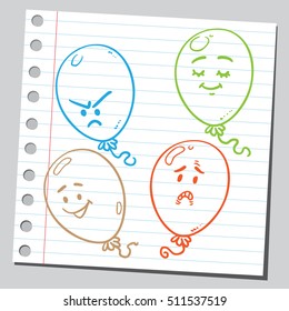 Balloons having funny faces