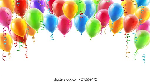 Balloons header background design element of birthday or party balloons