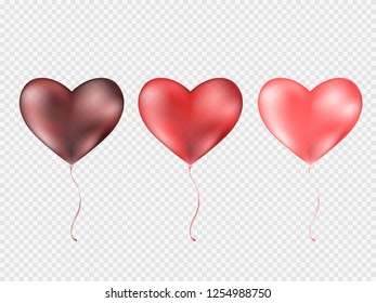 Balloons Heart isolated on transparent background. rosted party balloons for event design. Balloons isolated in the air. Party decorations for birthday, anniversary, celebration