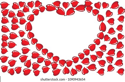 Balloons with heart shape border