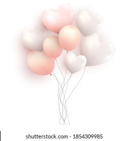 Balloons with Hearts Vector Illustration EPS10