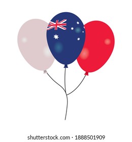 balloons helium with australian flag vector illustration design