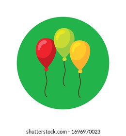 balloons helium block and flat style vector illustration design