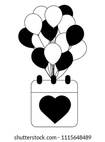 balloons helium with calendar