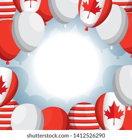 balloons helium with canadian flag