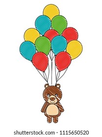 balloons helium with cute bear