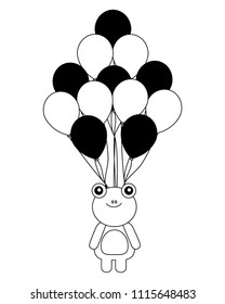 balloons helium with cute frog