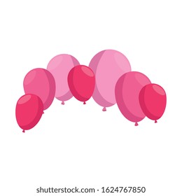 balloons helium decoration isolated icon vector illustration design