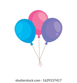 balloons helium decoration isolated icon vector illustration design