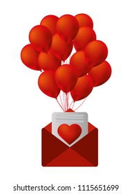 balloons helium with envelope and heart