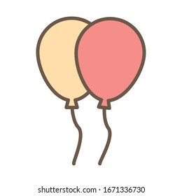globos helio estilo bloque flotante icono ilustración vectorial diseño