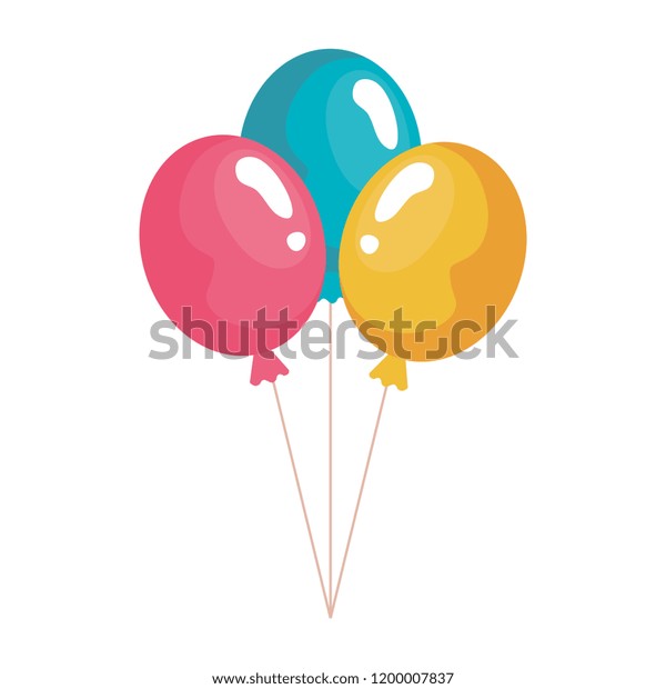 Balloons Helium Floating Icon Stock Vector Royalty Free 1200007837