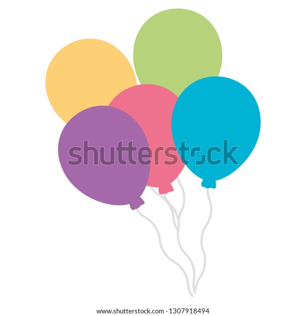 Balloons Helium Floating Icon Stock Vector Royalty Free 1307918494