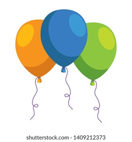 balloons helium floating icon vector illustration