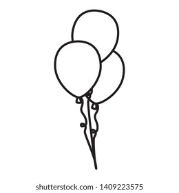 balloons helium floating icon vector illustration