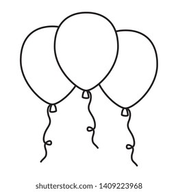 balloons helium floating icon vector illustration