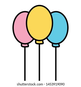 balloons helium floating isolated icon vector illustration design