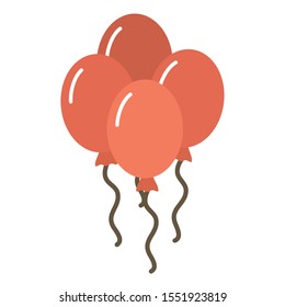 balloons helium floating isolated icon vector illustration design