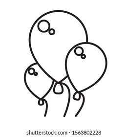 balloons helium floating isolated icon vector illustration design