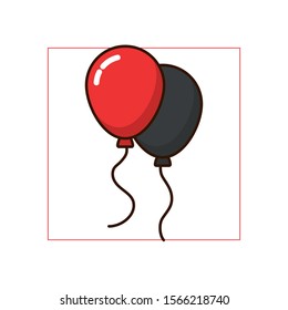 balloons helium floating isolated icon vector illustration design