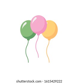balloons helium floating isolated icon vector illustration design
