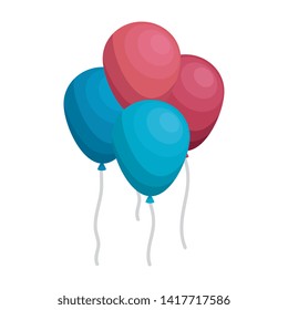 balloons helium floating isolated icons