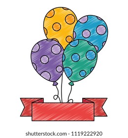 balloons helium floating with ribbon