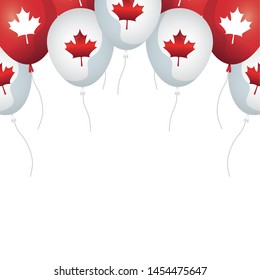 balloons helium with maple leafs canada