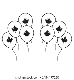 balloons helium with maple leafs canada