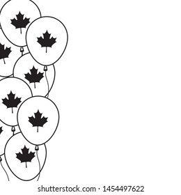 balloons helium with maple leafs canada