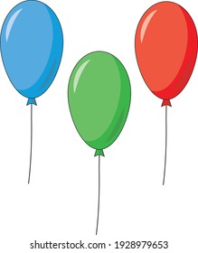 balloons helium party decoration icons vector illustration design