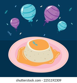 balloons helium and pudding icon