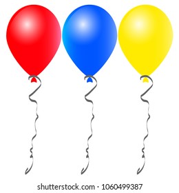 Balloons helium set icon. Vector illustration isolated on white