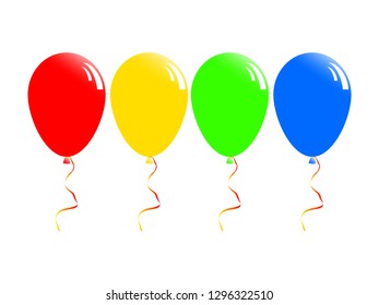 Balloons helium set icon. Vector illustration isolated on white